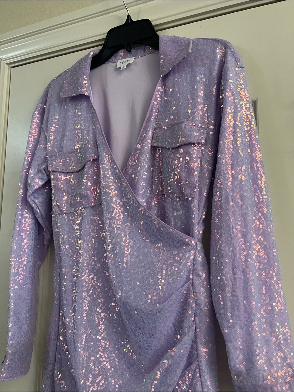 Le Lis Lavender Sequin Mini Dress - Picture 7 of 11